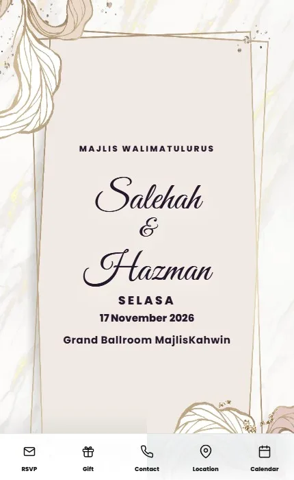 Design kad kahwin digital Motion 008